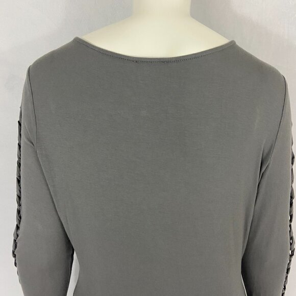 Venus Women's Cut Out Sleeve Detail Blouse Top Size L Grey V-Neck Strappy NWOT - Picture 6 of 9